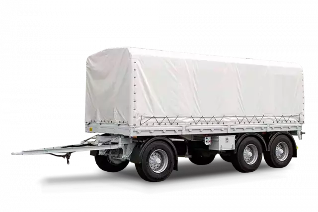 Euromax AHW 3-Axle Canvas Box Drawbar Trailer